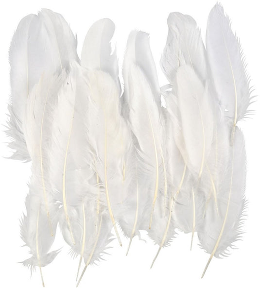 Creativ company cc ganzenveren 15 cm wit 70 stuks