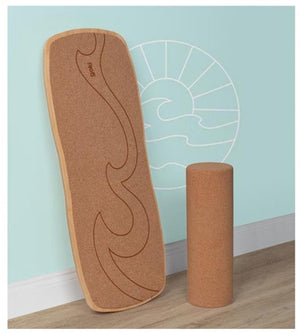 Goki balanceerbord: waikiki beach 60x24x4cm, met rol, kurk