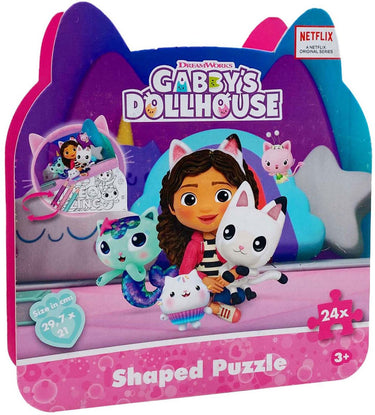 Speelgoedland gabby's poppenhuis shaped puzzel, 24st.