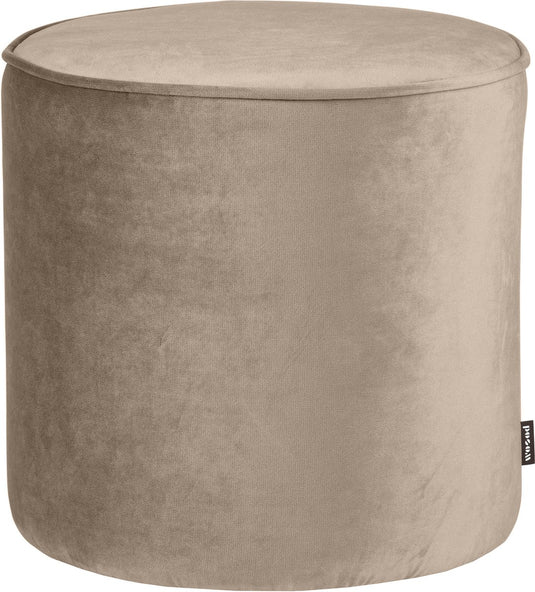 Woood sara poef hoog - velvet - khaki - 46x46x46