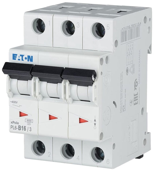 Eaton installatieautomaat 3-polig 16a - pl6-b16 3 - type b