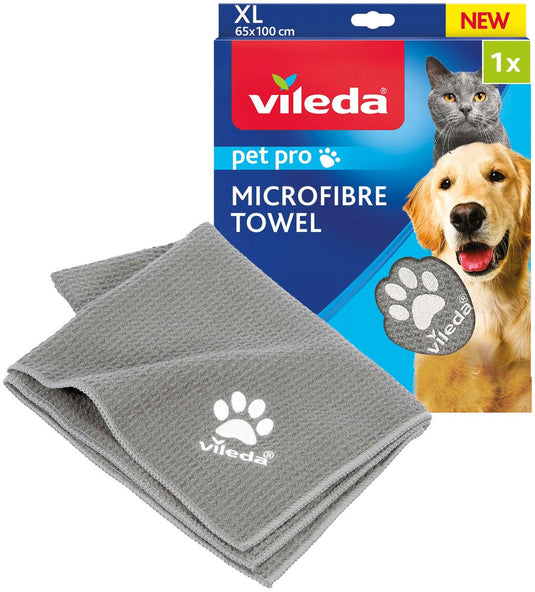Vileda petpro microvezelhanddoek xl - absorberend en sneldrogend - honingraatstructuur - maat xl