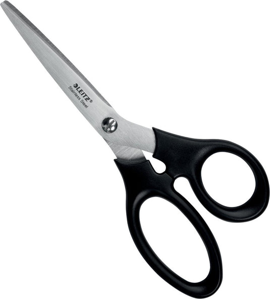 Leitz roestvrijstalen schaar - 185 mm - ergonomische handgreep - zwart