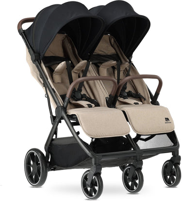 Deryan luxe rolo x2 xl v2 dubbele buggy - duo buggy - nougat