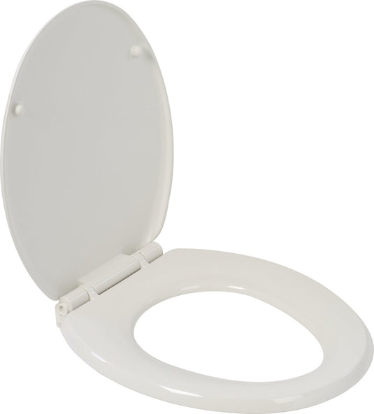 Plieger start toiletbril - universele vorm wc bril - thermoplast - wit - met deksel - softclose - quick release - kunststof bevestiging
