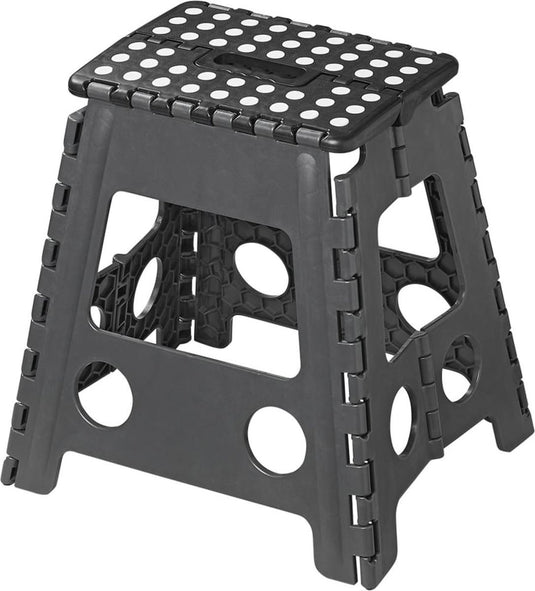 opvouwbaar opstapje zwart grijs 29 x 21,5 x 39,5 cm