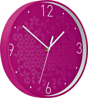 Leitz wow stille wandklok mordern - roze