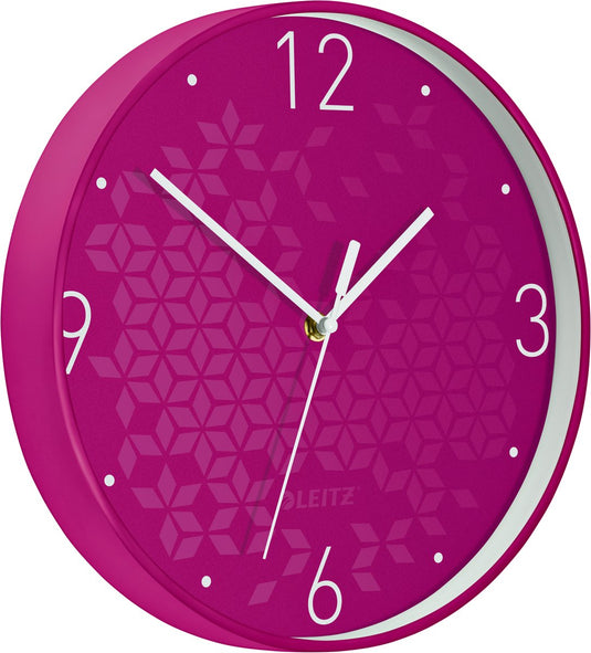 Leitz wow stille wandklok mordern - roze