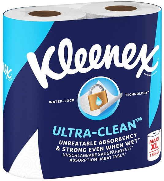 Merkloos sans marque kleenex - keukenpapier - ultra clean - maxi xl - absorberend - 2 rollen