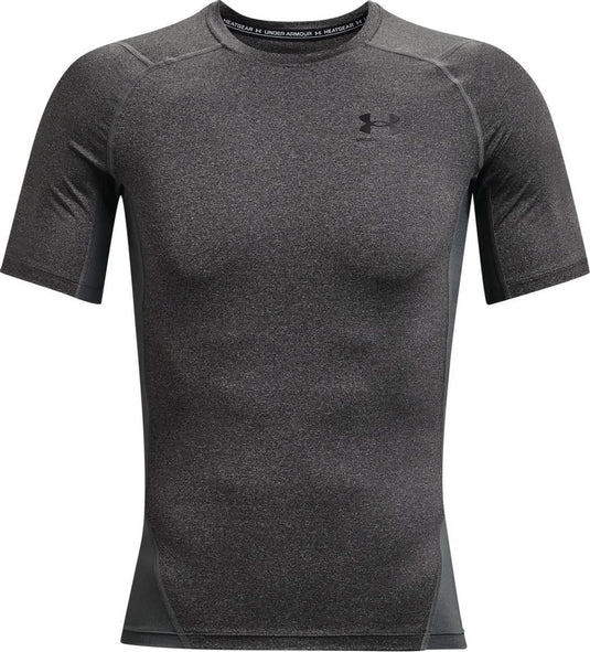 Under armour ua hg armour comp ss heren sportshirt - grijs - zwart
