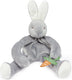 Bunnies by the bay knuffeldoekje met speenhouder konijn - speendoekje - extreem zacht - klittenband sluiting voor speen - machine-wasbaar - 25 cm - grijs
