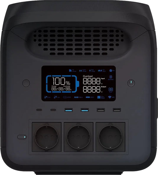 Mestic power station mps-1800 - nominaal vermogen: 1800 w - lifepo4 batterij - capaciteit: 1226 wh