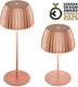 B.k.licht briloner champ - oplaadbare tafellamp - snoerloze lamp - met touch dimbaar - voor binnen en buiten - german design award winner 2025 - koper - ø14,5 x 36,5 cm