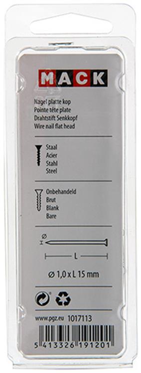 Afbeelding laden in galerijviewer, Mack 1017113 - nagel platte kop 90 gr 1,0 x 15 mm | 5 stuks
