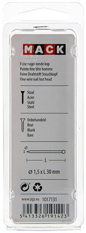 Afbeelding laden in galerijviewer, Mack 1017131 - fijne nagel ronde kop 85 gr 1,5 x 30 mm | 5 stuks
