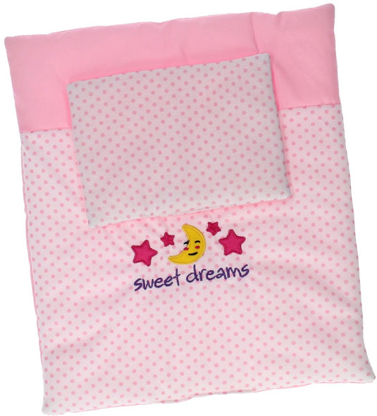 Johntoy - baby rose poppendeken en kussen set - sweet dreams