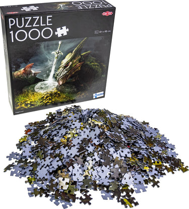 Tactic dragon’s nest – puzzel – 1000 stukjes – epische fantasy met draken – mystiek zwaard in het woud – hoogwaardige scandinavische kwaliteit