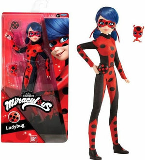 Bandai - miraculous - pop - lieveheersbeestje tijd om te ontdoen van kwaad - 26 cm gearticuleerde modepop - officieel gelicentieerde miraculous - zwart en rood kostuum lieveheersbeestje doll - p50006