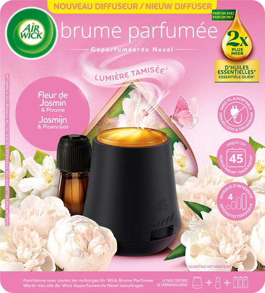 Air wick essential mist automatische luchtverfrisser - jasmijn pioenroos - starter kit