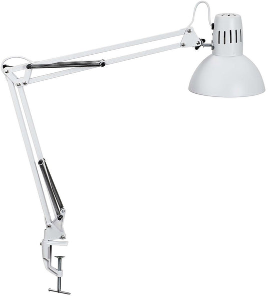 Maul study bureaulamp - metaal - wit - e27 fitting - tafellamp met klem