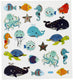 Creativ company stickers zeedieren - kinder stickers - diy creatieve plakstickers - zelfklevende stickervellen met zeedieren thema - knutselstickers hobbydecoratie - 15x16,5 cm