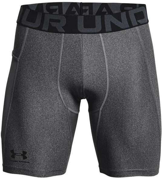 Under armour ua hg armour shorts-gry heren sportbroek - carbon heather - zwart