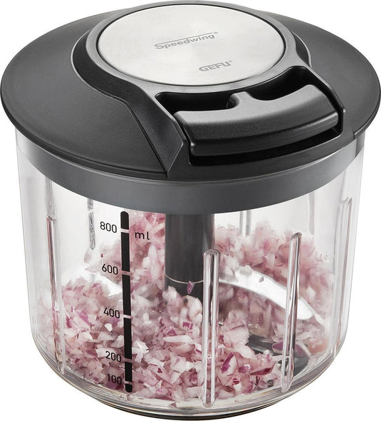 Gefu speedwing® multihakker – 800 ml – handmatig – inclusief meng- en kruidenmand