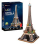 Cubic fun 3d-puzzel eiffeltoren met led