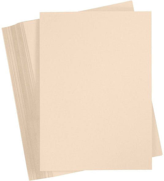 Creativ company bruin karton 180 grams - zandkleur a4 karton - hobbykarton - stevig papier - a4 papier 180 grams - knutselpapier knutselkarton - 21x29,7 cm - 100 vellen
