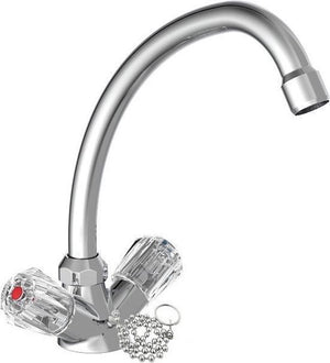 Schütte brillant wastafelkraan voor waterverwarmer met vrije uitloop - mengkraan - lage druk - met waste - chroom