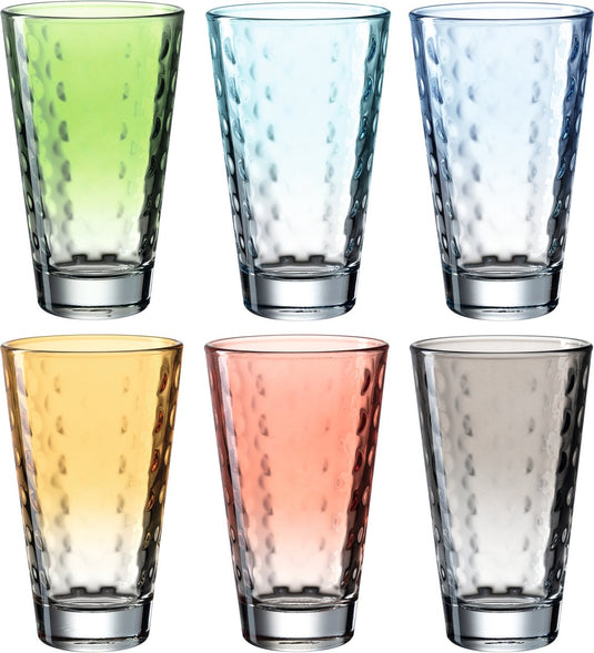 Leonardo optic ldglazen assorti pastel 300ml - set 6
