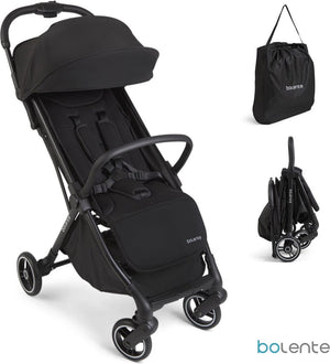 Bolente beetle compacte buggy zwart | klein opvouwbaar | lichtgewicht | reis buggy | plooibuggy | kinderwagen | 0 tot 4 jaar | inclusief draagtas