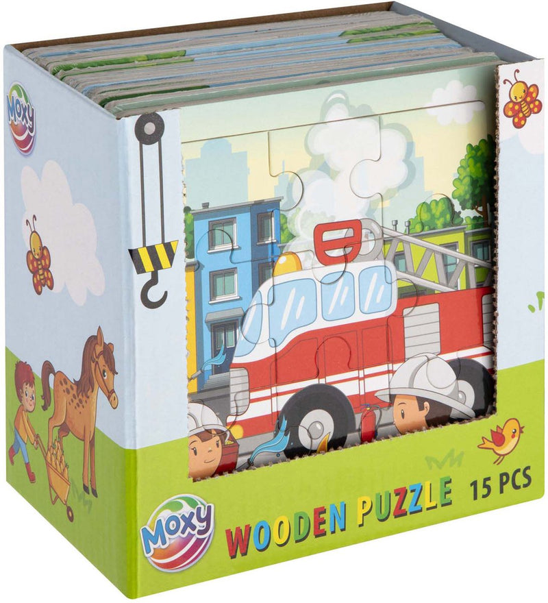 Afbeelding laden in galerijviewer, Moxy houten puzzel 9 stukjes 15x15cm
