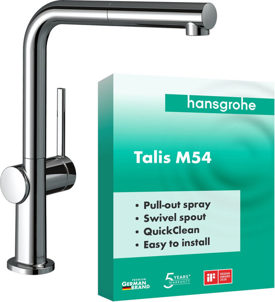 Hansgrohe m54 - talis keukenkraan met uittrekbare vuistdouche, chroom 72808000