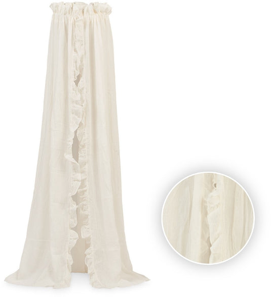 Jollein - baby sluier vintage ruffle (ivory) - katoen - polyester - baby sluier, bed hemeltje - 155cm