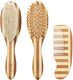 Meyco baby stripe kapset - bamboe - natural walnut - 3-delig