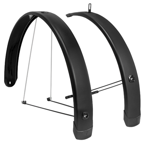 Eurofender spatbord set tempo square 28 inch 65mm - zwart