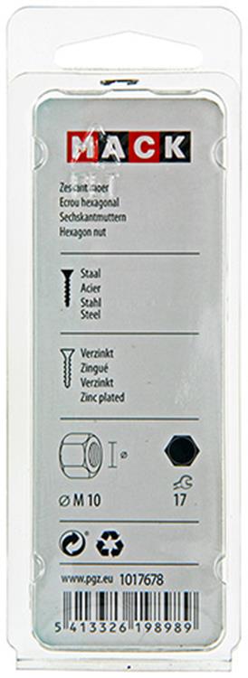 Afbeelding laden in galerijviewer, Mack 1017678 - zeskant moer staal verzinkt 8st m 10 | 10 stuks

