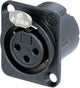 Neutrik nc3fd-lx-b xlr-connector flensbus, contacten recht aantal polen: 3 zwart 1 stuk(s)