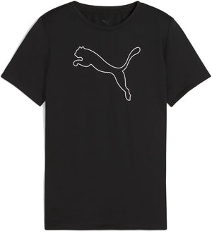 Puma tad ess cat logo tee g meisjes sportshirt - black