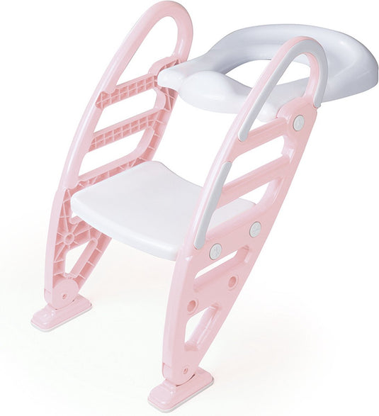 Dolu roze toilettrainer met trapje 7250