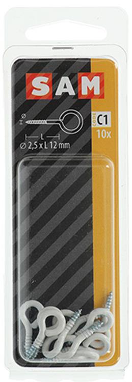 Cargue la imagen en el visor de la galería, Mack 1017783 - schroefoog staal wit 10 st 2,5 x 12 mm | 10 stuks
