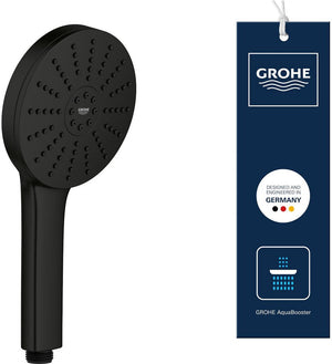 Grohe vitalio joy+ 120 handdouche - 3 straalsoorten - aquabooster - waterbesparend (7 l min) - matte black
