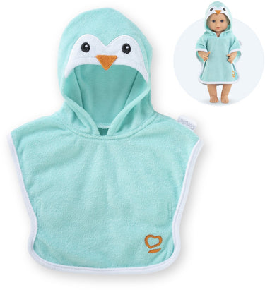 Corolle badcape voor babypop - pinguin, 36cm