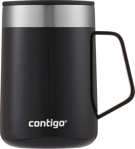 Contigo contingo streeterville desk mug, geïsoleerde roestvrij stalen thermoskoffiebeker met handgreep en deksel, houdt koffie en thee tot 5 uur warm, ideaal voor zowel kantoor als thuis, 410 ml | licorice