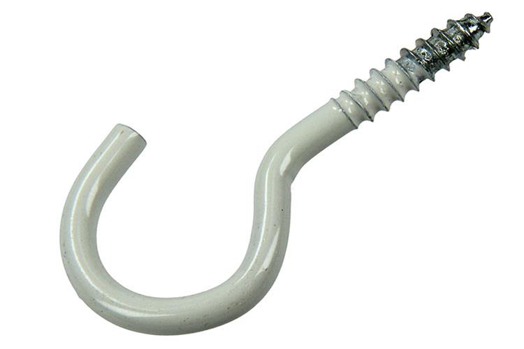 Afbeelding laden in galerijviewer, Mack 1017808 - schroefhaak staal wit 4 st 4,0 x 30 mm | 10 stuks
