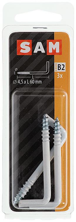 Afbeelding laden in galerijviewer, Mack 1017829 - schroefduim staal wit 3 st 4,5 x 60 mm | 10 stuks
