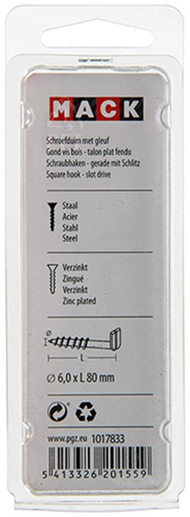 Cargue la imagen en el visor de la galería, Mack 1017833 - schroefduim met gleuf staal verz. 3 st 6,0 x 80 mm | 10 stuks
