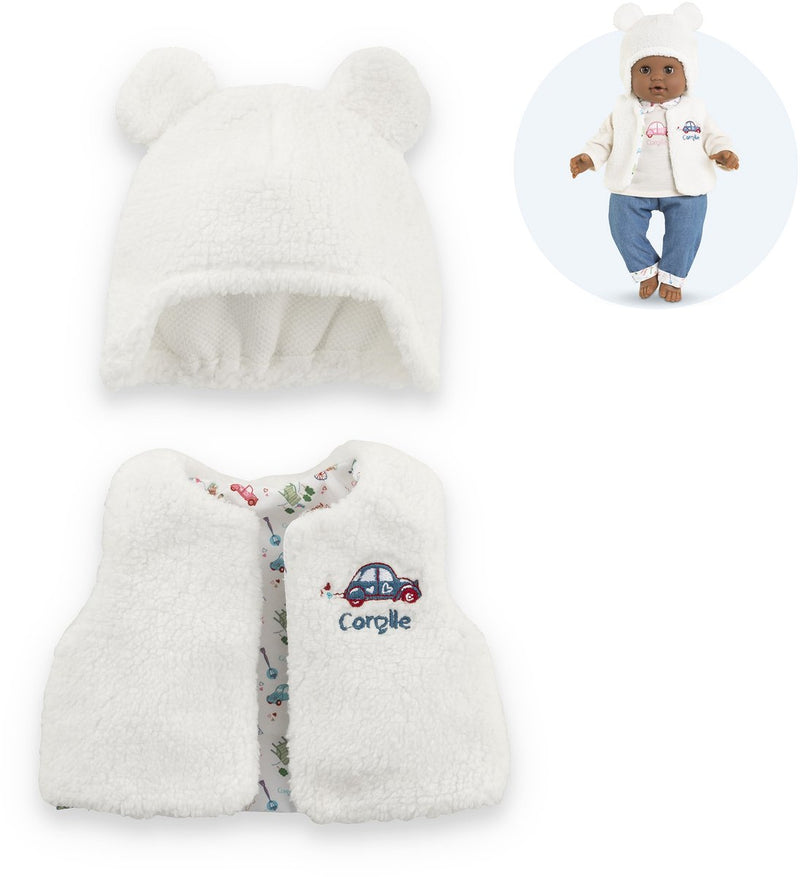 Afbeelding laden in galerijviewer, Corolle winterset babypop 36cm - poppenkleding wit polyester.
