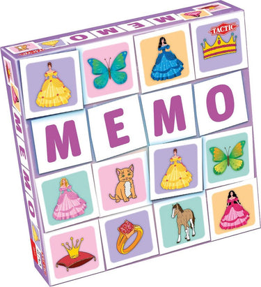 Tactic memo prinsessen en dieren - memospel - zoek de juiste paren - betoverende prinsessen en schattige dierenvrienden - gezelschapsspel voor kinderen en families - 2 tot 6 spelers - vanaf 3 jaar